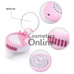 Ventilator Porta Fan pentru extensii gene false sau lac de unghii cu Oglinda, Pink Ventilator Porta Fan pentru extensii gene false sau lac de unghii cu Oglinda, Pink